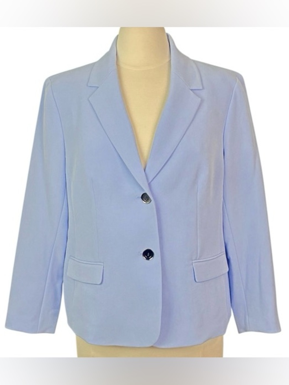 Women’s Kasper Sky Blue Two Button Blazer Size 14 Petite
